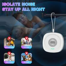Portable Sleep Machine With 8 Natural Sounds, Built-In Battery, Fast Charging, Suitable For Infants And Adults, Soothing And Relaxing, For Office And Home Use - White - View 5