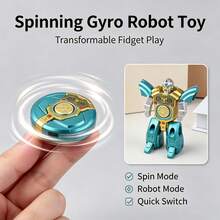 1pc New Hot-Selling Mecha 2-In-1 Transforming Robot Finger Spinner DIY Transformable Stress Relief Rotating Spinner Toy For Boys And Girls - Interactive - Must-Have For Making Friends - Home - Hot-Selling - Popular - Gift For Boyfriend/Girlfriend - Birthday Gift - Party - Boys And Girls - Perfect Gift - Gift - Multicolor - View 4