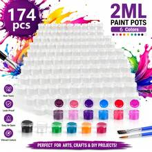 174/150/90pcs Empty Paint Cans, 29/25/15pcs Acrylic Mini Paint Containers With Lids, 6pcs Connected Empty Paint Boxes 2cm (0.07oz), Suitable For Students, Exquisite Painting Gift Set - Multicolor - View 11