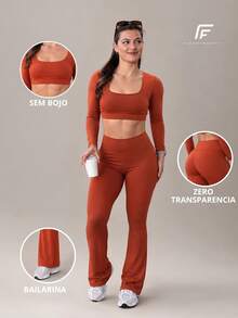 Women Sports Sets - Burnt Orange - View 1