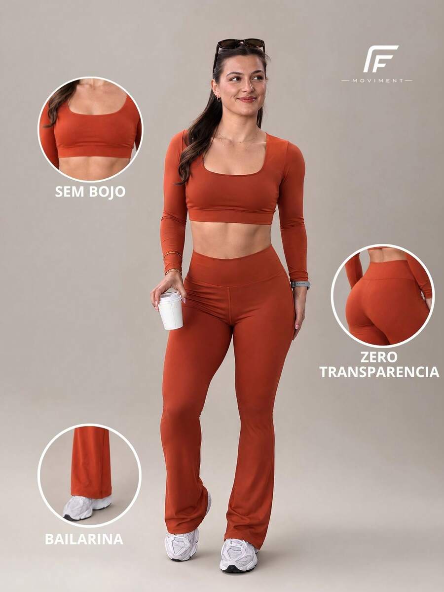 Women Sports Sets - Burnt Orange - View 1