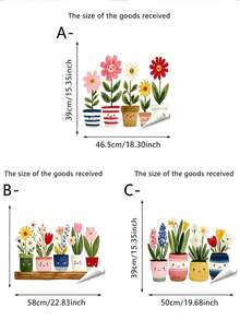 1pc Small Potted Plant Static Cling Window Sticker, Waterproof PVC Static Adhesion Glass, Green Plants & Flowers And Pots Double-Sided Print, Suitable For Coffee Shop Windows, Balcony Glass, Study Room Window Decoration, Bay Window Glass Beautification, Home Decor, Home Accessories, Back To School, Halloween, Christmas Gift Best Choice - Multiple Styles - View 4