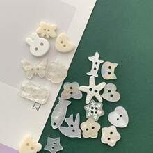 11/22/33/44/55/66Pcs White Elegant Buttons, Swallow Flower Shaped Resin Buttons, Handmade DIY Sewing Buttons, Decorative Accessories And Jewelry - Multicolor - View 6