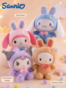 SANRIO 1件兔子毛絨娃娃，25cm柔軟毛絨娃娃，可愛日式風格禮物，適合女孩、兒童、收藏家，房間裝飾、汽車裝飾 - 彩色 - 查看 10