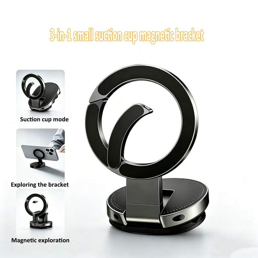3 In 1 Mode Suction Cup Magnetic Climbing Buckle Mobile Phone Holder Folding Rotating Multi-Function Phone Stand Car