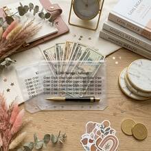 2件組儲蓄挑戰信封，儲蓄挑戰活頁夾追蹤器適用於$500、$1000、$1500和$2000，拉鍊現金信封，A6預算活頁夾，沉沒基金，現金填充儲蓄挑戰 - 套裝 - 查看 10