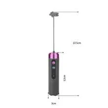 1pc Handheld Mini Electric Milk Frother, Stainless Steel USB Rechargeable, 3 Speed Settings, Portable Coffee Cappuccino Cream Mixer, Kitchen Accessory Egg Beater, Egg White Frother - Multicolor - View 4