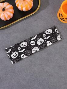 4 Stücke/1 Stück Stücke/ Halloween breite Haarreifen Set Kürbis Schädel Geist Fledermaus Muster elastische rutschfeste Haarbänder Feiertagsparty Dekoration Haarwickel tägliches Haaraccessoire - Verschiedenfarbig - Übersicht 13