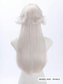 alicegarden 28 Inch Long Straight Synthetic Hair Wig, Stunning Apricot Color, With Bangs Design, Suitable For Women's Daily, Party, Cosplay Use, Natural And Durable, Women's Wig Gift - Apricot - View 5
