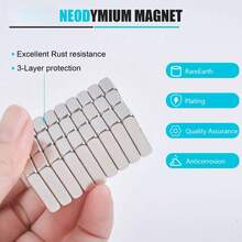 20pcs Neodymium Bar Magnets, 20X10X5mm, 10*10*5mm, N35 Rare Earth Neodymium Magnets , Suitable For Office, Fridge, Kitchen - 20pcs - View 3