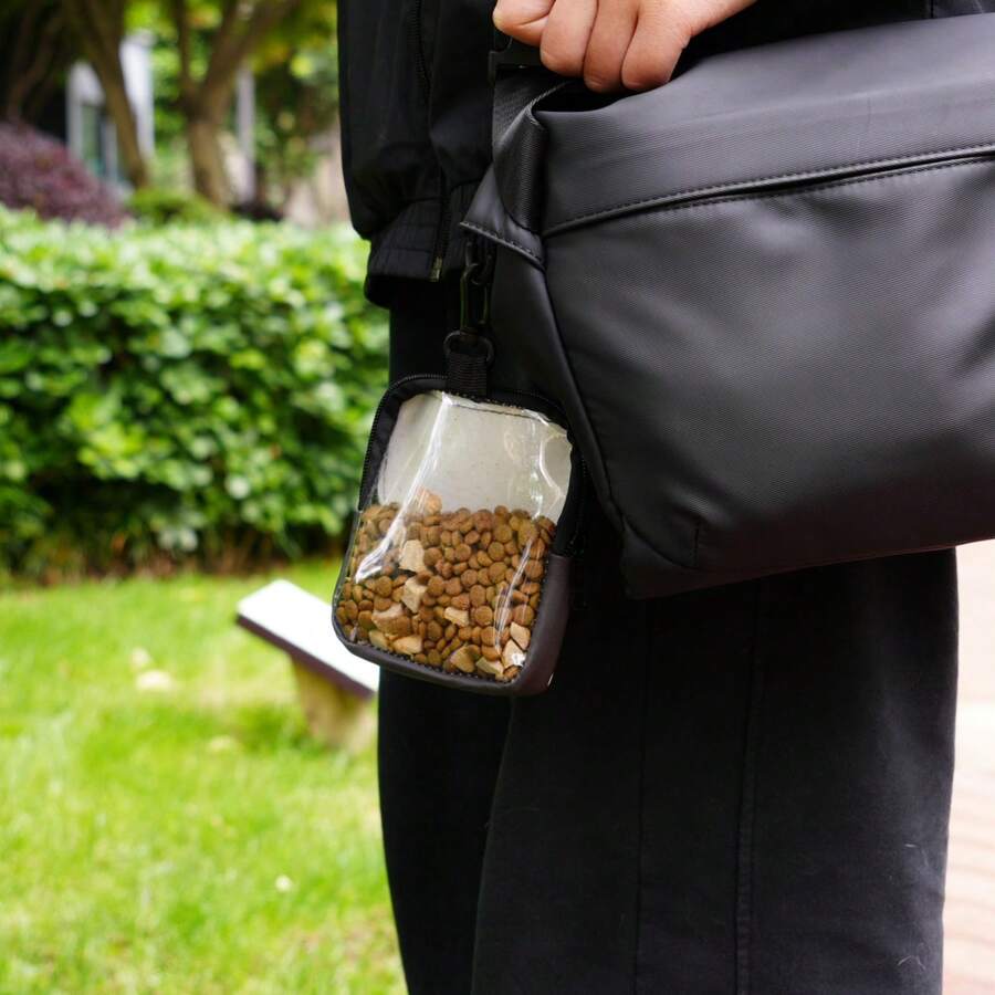 1 buah Tas Camilan Pelatihan Anjing dengan Penutup Resleting - Kantong Camilan Hewan Peliharaan Portabel dari Poliester, Cocok untuk Aktivitas Luar Ruangan dan Jalan-jalan, Desain Berwarna-warni, Cetak Satu Sisi, Satu Sisi Transparan, Perlengkapan Penting untuk Jalan-jalan Anjing | Aksesori Anjing yang Cerah | Penutup Resleting Tahan Lama - MultiWarna - View 1