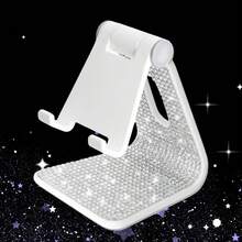 1 pieza Soporte de teléfono con strass Negro & Blanco Soporte de escritorio Adecuado para teléfono y tableta Accesorio de decoración de oficina - multicolor - Ver 8