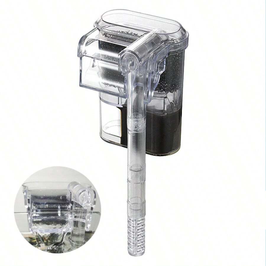 New Mini Hanging Aquarium Filter, USB Interface, 2.5W, 250H/L Flow Rate, Suitable For Fish Tanks Under 30cm - Black - View 1