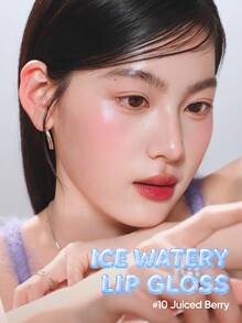JUDYDOLL WATERY LIP GLOSS 2.4g Ice Iron Water Glow Lip Gloss Essence Mirror Lip Glaze Lip Gloss Water Glow Full Color Lip Care Non-Stick Cup Self-Use Gift Beginner Beach Travel Holiday Date School Work - #10 - View 6