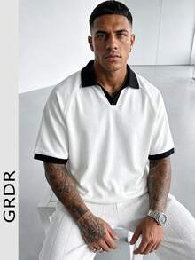 GRDR Men's Fashion Short Sleeve Casual Commute Polo Shirt - White - View 9