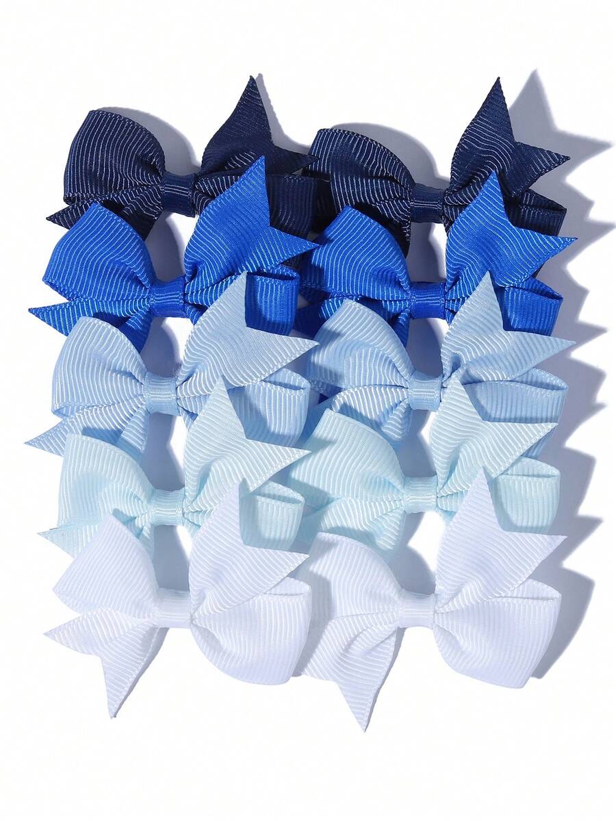 10pcs Multi-Color Gradient Cute Bow Hair Clips, Children's Basic Hair ...