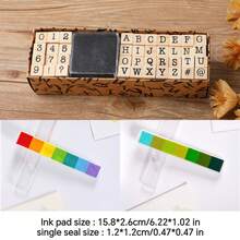 ZABC 41 piezas Juego de sellos de tinta, 40 piezas Sellos de símbolos alfabéticos y numéricos, Sellos pequeños DIY, 2 estilos disponibles: impresos y manuscritos. Regalo de Navidad para familiares y amigos; Regalo de graduación para compañeros de clase. - Multicolor - Ver 30