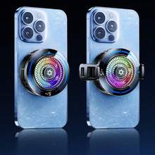 1 buah Kipas Pendingin Ponsel Digital AI Hitam Semikonduktor Pembuat Es Magnetik + Klip Belakang untuk Android, Apple, Tablet, Perangkat Pendingin untuk Gaming, Hiburan, Live Streaming, Efek Cahaya RGB, Teknologi Pendinginan 5V3A - MultiWarna - View 7