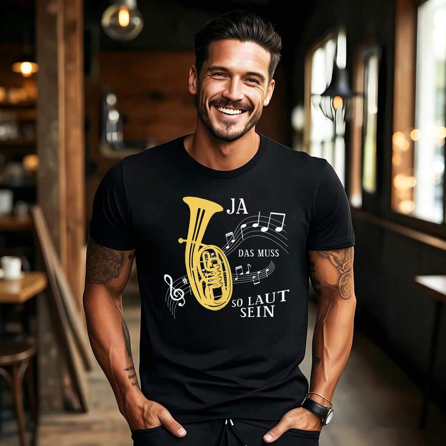 Sì, deve essere così forte - Maglietta con strumento a fiato Tenor Horn Tromba - nero - Visualizzare 1