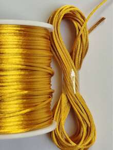 Silk Thread Satin Cord 1mm - 5 Meters Various Colors - Gold - View 1