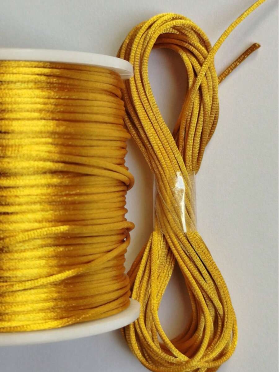 Silk Thread Satin Cord 1mm - 5 Meters Various Colors - Gold - View 1