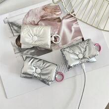 1pc Minimalist Solid Color Earphone Storage Bag, Small Square Coin Purse, Card Holder, Bluetooth Earphone Storage Bag With Halter, Women's Mini Pouch, Can Store Coins, Earphones, Keys And Other Small Items, Convenient For Carrying Out, Card Key Coin Purse Multifunctional Waterproof Portable Storage Bag, Holiday Gift (Without Pendant) - Multicolor - View 6