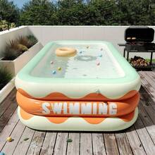 Large Inflatable Swimming Pool, Extra Large Family Adult Inflatable Pool, Thick PVC Material, Easy To Install, Foldable Outdoor Water Fun Equipment, Enjoy Summer Water Fun In Garden And Yard - A - View 3