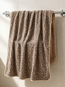 Set Handuk Mandi Motif Leopard, Handuk Tangan Harian, Handuk Wajah, Lap Mandi, Handuk Mandi, Handuk Lembut Bulu Karang yang Menyerap dan Cepat Kering, Dekorasi Kamar Mandi - Motif macan tutul cokelat - View 3