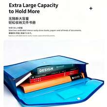 Carpeta expandible de plástico, bolsa sobre transparente con cierre de presión, sin divisores, gran capacidad, múltiples colores disponibles, adecuada para tamaño A4/Carta (color aleatorio) - 1 ud. - Ver 3