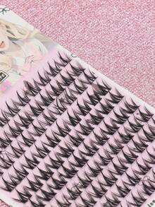 Ayrmilla 100pcs Bulu Mata Palsu Mink Panjang dan Lembut, Set Panjang Campuran 8-13mm, Rangkaian Bulu Mata DIY, Bulu Mata Palsu Gaya Anak Anjing, Alat Makeup yang Dapat Digunakan Kembali - C - View 5