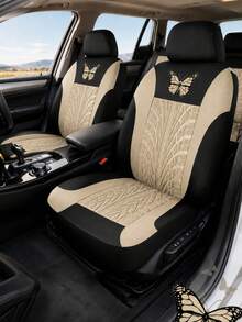 9PCS 4PCS Car Seat Cover Full Set, Universal Butterfly Pattern Embroidery Auto Car Seat Covers,Made Of Polyester Fabric, Car Seat Cover Full Sets, ,Universal Cloth Front Seat Covers For Car Sedan, Van, Automotive Interior Covers, Airbag Compatible - ZYT[款式5] - 查看 5