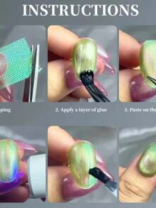 6pcs/Box Luxury Design Nail Foils For Transfer Paper Stickers Sliders Adhesive Nails Wraps DIY Water Marble Mermaid Nail Art Decorations - Multicolor - View 7