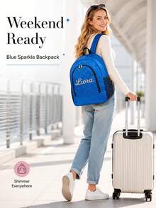 (Custom Embroidery) Fashionable Large Capacity Student Backpack, Nylon Zipper Closure Design, Front Pocket, Versatile Backpack For Middle School And College Students, Outdoor Travel And Commute Bag, Suitable For Daily Use And As A Gift For Family - Multicolor - View 4