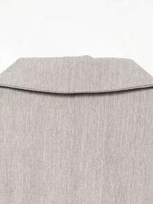 Spring/Autumn Solid Color Casual Waist-Cinching Blazer Fall - Beige - View 9