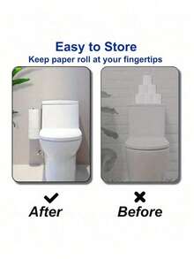 Modern Style Toilet Paper Holder - Durable Metal Wall-Mounted Toilet Paper Storage Rack - 3-Roll Capacity Bathroom Storage Rack - Simple No-Installation Toilet Paper Holder - Multicolor - View 5