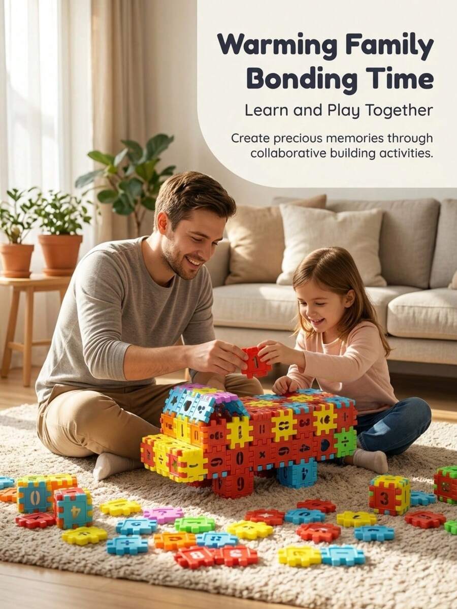 300/500pcs Children's DIY Creative Building Blocks House Model Puzzle Blocks Assembly Imagination Development Training Hand-Eye Coordination Parent-Child Interaction Educational Toy Gift For Boys And Girls 3-12 Years Old Birthday Gift - Multicolor - View 1