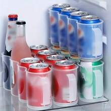 1pcs Set Clear Plastic Beverage Can Storage Box - Stackable Non-Beverage Finishing Box For Soda, Beverage, And Beer Cans, Space-Saving Canned Beverage Storage For Refrigerators, Pantries, And Kitchen Countertops - White - View 2