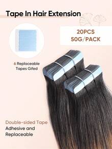 jessie's wig Jessie's 真人髮片式接髮 20片/包 50g 絲滑直髮 漂染金髮 自然外觀頂級品質 混色棕色 TP1B/6# - SNatural/4 - 查看 4