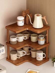 1pc 3-Tier Triangle Storage Rack, Multi-Functional Desktop Organizer For Coffee Station, Kitchen, Office, Dining Room, Living Room, Bedroom Countertop Display - Multicolor - View 7