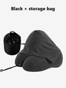 Adjustable Hooded U-Shaped Neck Pillow, Polyester Fiber Material, Hand Washable, Multiple Colors Available, Suitable For Car Travel And Outdoor Use, Comfortable Fit And Neck Support - Hooded Pillow - View 3