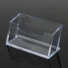 2pcs Transparent Acrylic Business Card Holder, Single Slot Large Capacity Desktop Card Organizer, Suitable For Office Business Desk Stationery - 2-pack - View 2