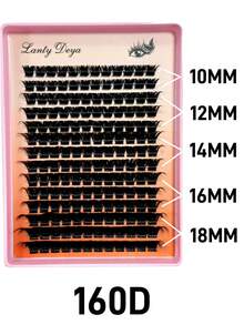 14 Rows 160D Fluffy Cluster False Eyelashes, Dense Cluster Eyelash Extensions, Individual False Eyelashes, Faux Mink Eyelash Clusters, D Curl, Multiple Lengths, Dramatic Eyelash Extensions, Soft Lightweight Comfortable, Reusable, Individual False Eyelashes - D - View 5
