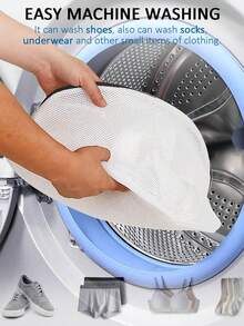 2pcs Mesh Washing Bag For Shoes With Zipper, Black Laundry Bags Washing Machine Bag, Household Shoes Organizer For Bras, Delicate Garments, Travel, Summer Tops, Boots, Shoe Wash Filter Net Bag, Washing Net, Back To School, Packing Cubes, Storage Shoe - Multicolor - View 3