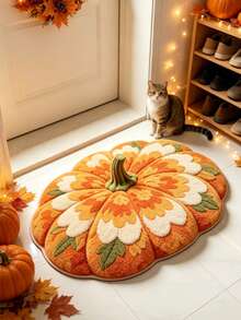1pc Halloween Pumpkin Doormat, Small Rug, Home Decor, Area Rug, Casual Blanket, Bedside Rug, Bedroom Carpet, Washable Rug - Multicolor - View 3