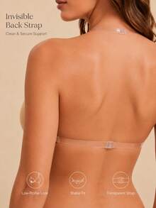 Invisible Adhesive Push-Up Bra With Strap Support, Suitable For Weddings, Parties, Beach And Vacation Wear - Multicolor - View 2