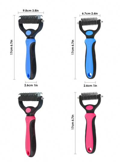 Pet Grooming Comb For Cats And Dogs, Dual-Sided Undercoat Rake For Hair Grooming, Large Size Dematting Tool To Manage Loose Hair And Tangles