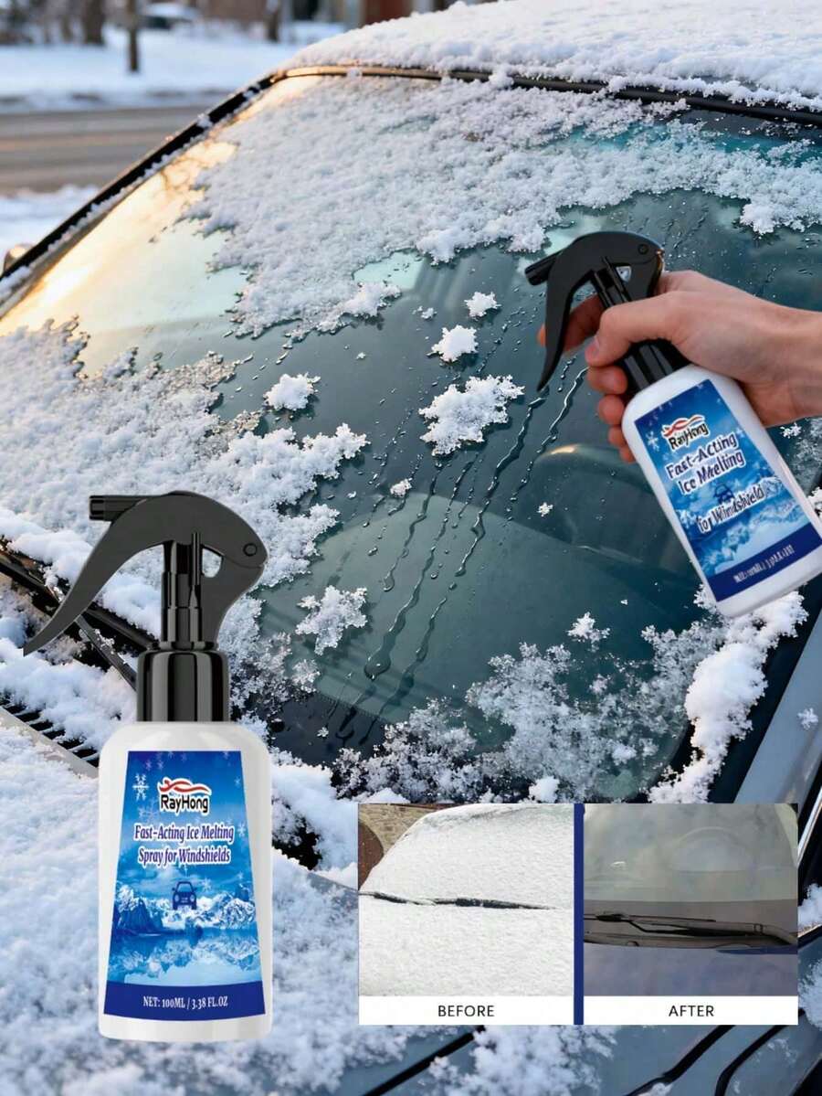 rayhong 100ml Car De-Icing Spray, Car Windshield Cleaning, Defogging, De-Icing, Fast Snow Melting Spray