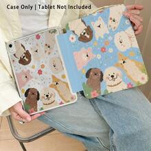 Cute Dogs, Flowers And Other Pattern Painted Effect Tablet Protective Case With Stand, Compatible With Honor 8/9/10/X8/X8A/X9/X8Pro/X9Pro, MatePad SE 11 Inch/MatePad 11 Inch/11.5 Inch, MatePad Pro, Apple 10th/11th Gen 2025 (A16), Galaxy Tab A7/A9 And Other Popular Models - Multicolor - View 5