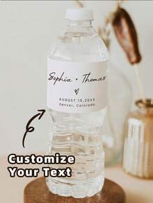 1/20/40pcs Wedding Anniversary Customized Water Bottle Stickers, PVC Waterproof & Oil-Resistant, Marking Drinks, Wedding Favors, Suitable For Weddings, Parties, Birthdays, Bridal Shower - Multicolor 1 - View 2