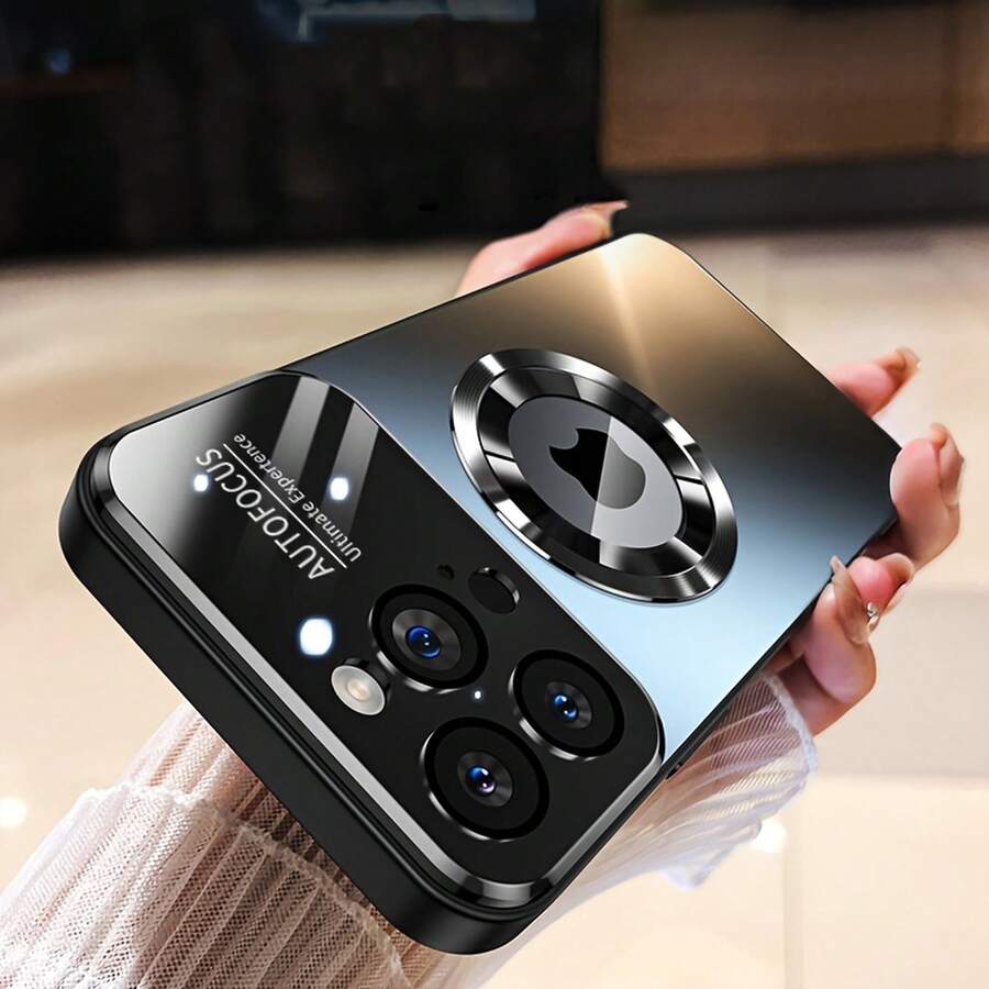 [24h Versand aus DE/FR/ES]Luxuriöse Titan-Metallic-Farbe Matte Magnetische Kabellose Ladehülle für iPhone 16 15 14 13 12 Pro Max Plus 11 mit Großem Fenster und Glaslinsenschutz Stoßfeste Rückabdeckung  perfektes Geschenk - 1 Hauptbild - Übersicht 1